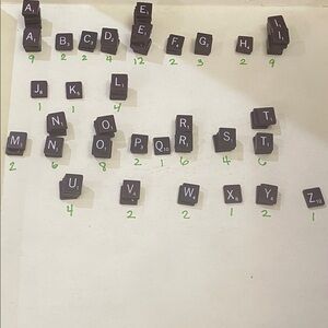 Scrabble 1982 Deluxe Lot Of 100 Wood Tiles Maroon Burgundy Replacement Vintage